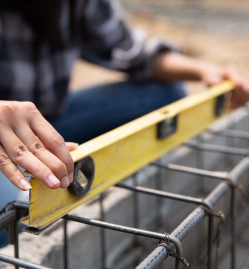 Close up of construction worker in construction site